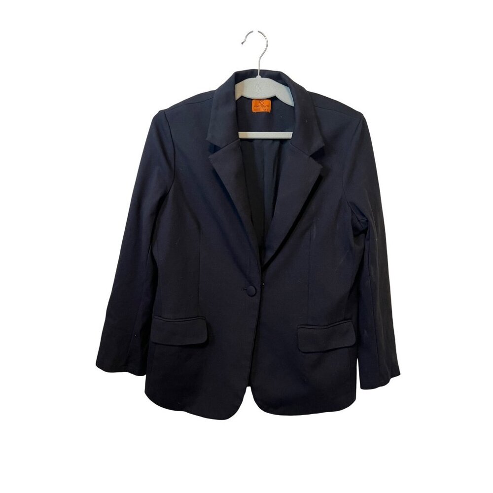 Mary Crafts Womens black Blazer Size 16 Single Button Closure Made In Vietnam